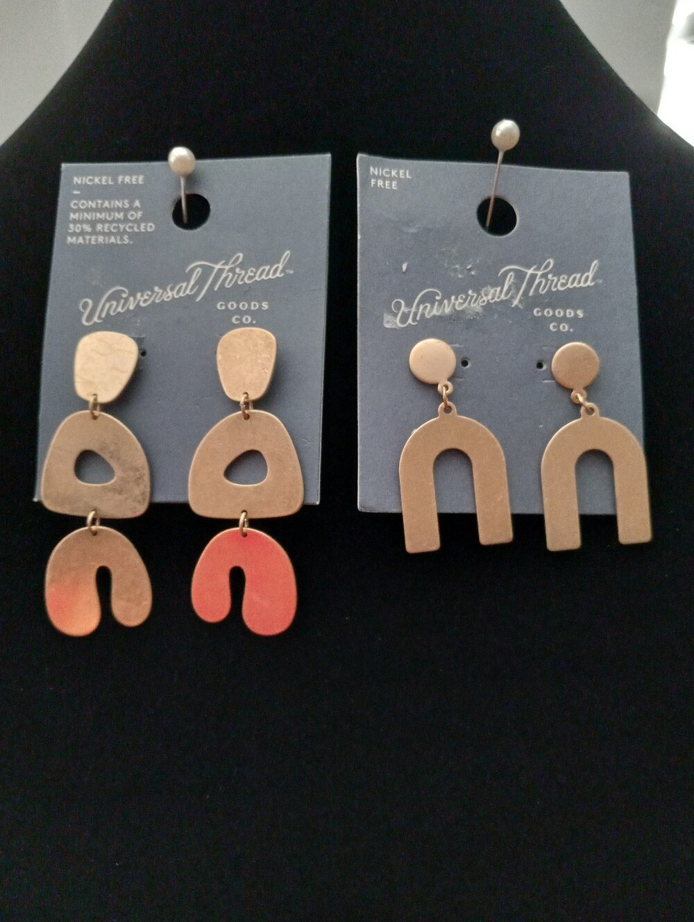 Universal Thread Gold-Tone Modern Abstract Drop Earrings Duo Set